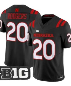Johnny Rodgers #20 Nebraska Cornhuskers Jersey 2026 Alternate All-black Stitched by My Store NCAA Football Jerseys