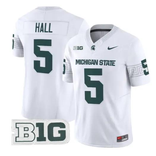 Jordan Hall Jersey #5 Michigan State Spartans 2026 Limited Stitched by My Store NCAA Football Jerseys