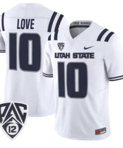 Jordan Love Jersey #10 Utah State Aggies 2026 Vapor Limited Stitched by My Store NCAA Football Jerseys