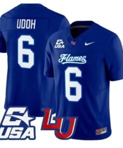 Kanye Udoh Jersey #6 Liberty Flames 2026 Vapor Limited All Stitched by My Store NCAA Football Jerseys