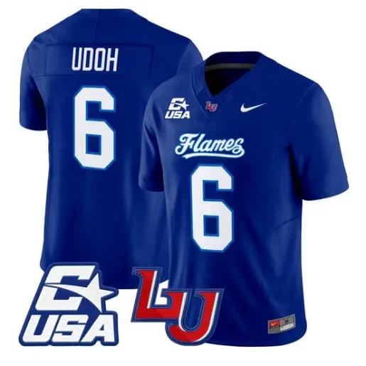 Kanye Udoh Jersey #6 Liberty Flames 2026 Vapor Limited All Stitched by My Store NCAA Football Jerseys