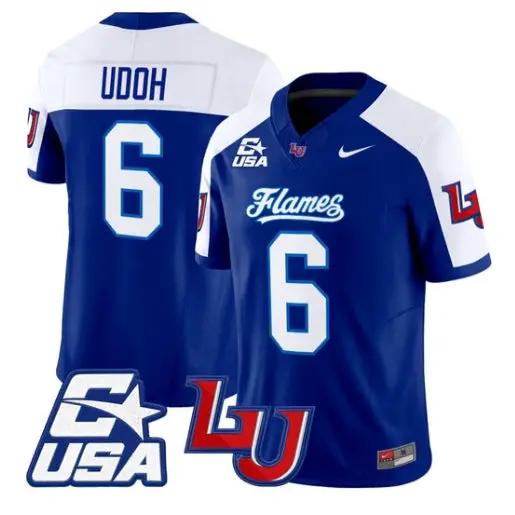 Kanye Udoh Jersey #6 Liberty Flames 2026 Vapor Limited All Stitched by My Store NCAA Football Jerseys