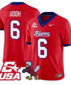 Kanye Udoh Jersey #6 Liberty Flames 2026 Vapor Limited All Stitched by My Store NCAA Football Jerseys