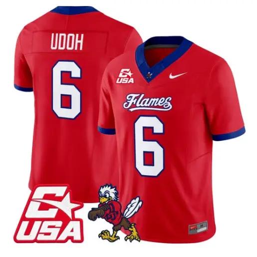 Kanye Udoh Jersey #6 Liberty Flames 2026 Vapor Limited All Stitched by My Store NCAA Football Jerseys