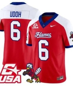 Kanye Udoh Jersey #6 Liberty Flames 2026 Vapor Limited All Stitched by My Store NCAA Football Jerseys