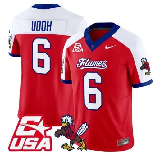Kanye Udoh Jersey #6 Liberty Flames 2026 Vapor Limited All Stitched by My Store NCAA Football Jerseys
