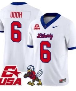Kanye Udoh Jersey #6 Liberty Flames 2026 Vapor Limited All Stitched by My Store NCAA Football Jerseys