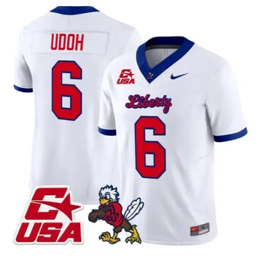 Kanye Udoh Jersey #6 Liberty Flames 2026 Vapor Limited All Stitched by My Store NCAA Football Jerseys
