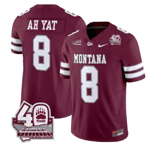 Keali'i Ah Yat Jersey #8 Montana Grizzlies 2026 Limited All Stitched by My Store NCAA Football Jerseys