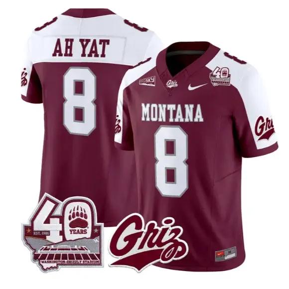 Keali'i Ah Yat Jersey #8 Montana Grizzlies 2026 Limited All Stitched by My Store NCAA Football Jerseys