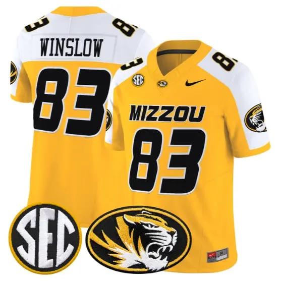 Kellen Winslow #83 Missouri Tigers Jersey 2026 Vapor Limited Stitched by My Store NCAA Football Jerseys