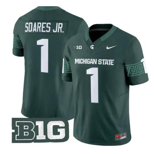 Kenny Soares Jr Jersey #1 Michigan State Spartans 2026 All Stitched by My Store NCAA Football Jerseys