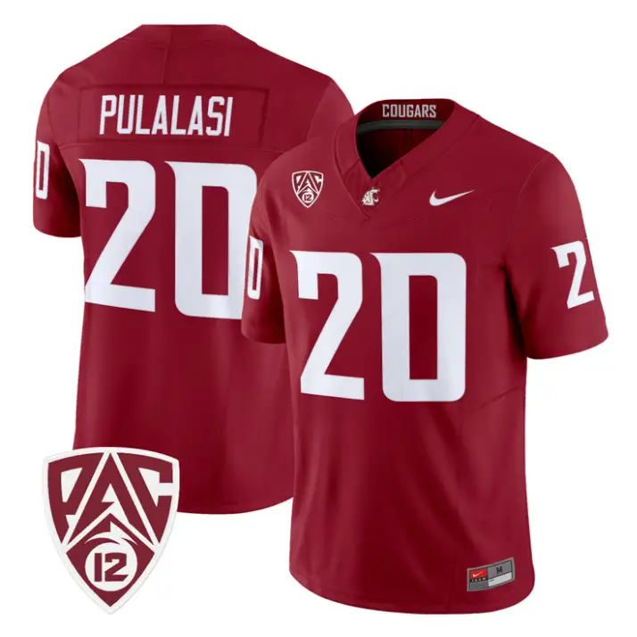 Leo Pulalasi Jersey #20 Washington State Cougars 2026 Vapor Stitched by My Store NCAA Football Jerseys
