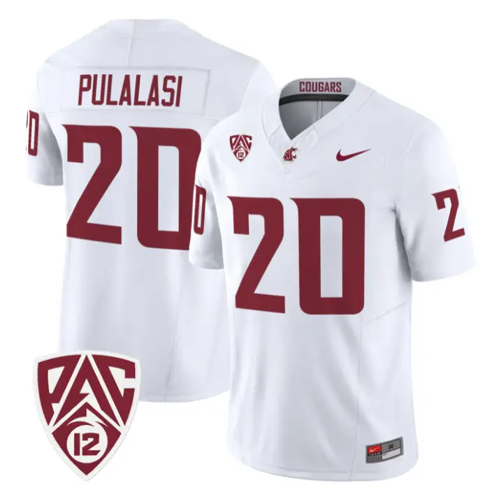 Leo Pulalasi Jersey #20 Washington State Cougars 2026 Vapor Stitched by My Store NCAA Football Jerseys