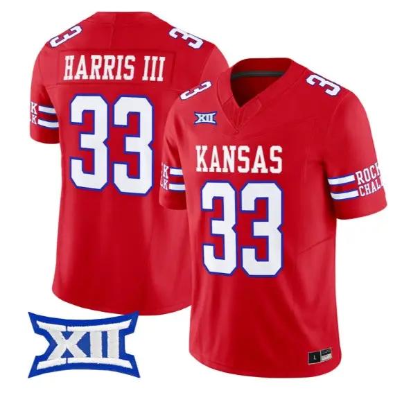 Leroy Harris III Jersey #33 Kansas Jayhawks 2026 Vapor All Stitched by My Store NCAA Football Jerseys