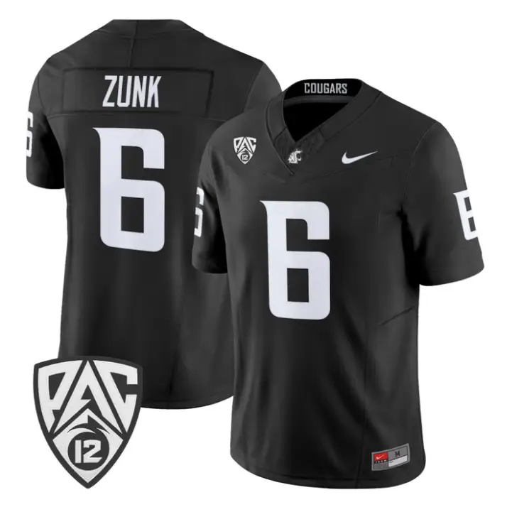 Linus Zunk Jersey #6 Washington State Cougars 2026 Vapor Stitched by My Store NCAA Football Jerseys