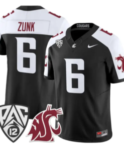 Linus Zunk Jersey #6 Washington State Cougars 2026 Vapor Stitched by My Store NCAA Football Jerseys