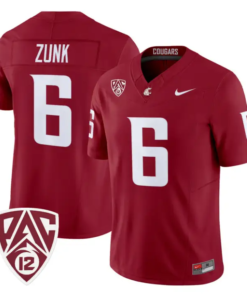 Linus Zunk Jersey #6 Washington State Cougars 2026 Vapor Stitched by My Store NCAA Football Jerseys