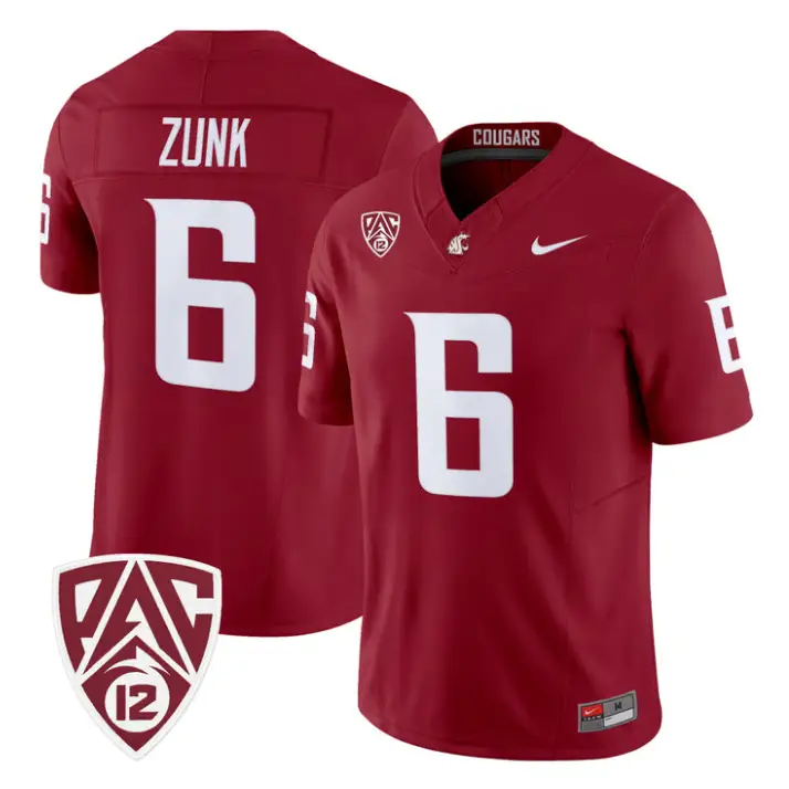 Linus Zunk Jersey #6 Washington State Cougars 2026 Vapor Stitched by My Store NCAA Football Jerseys