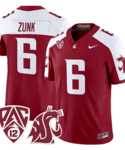 Linus Zunk Jersey #6 Washington State Cougars 2026 Vapor Stitched by My Store NCAA Football Jerseys