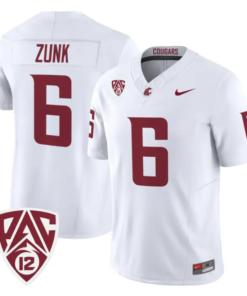 Linus Zunk Jersey #6 Washington State Cougars 2026 Vapor Stitched by My Store NCAA Football Jerseys