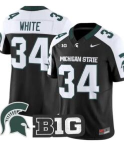 Lorenzo White Jersey #34 Michigan State Spartans 2026 Vapor Stitched by My Store NCAA Football Jerseys