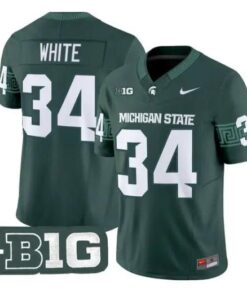 Lorenzo White Jersey #34 Michigan State Spartans 2026 Vapor Stitched by My Store NCAA Football Jerseys