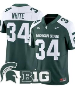 Lorenzo White Jersey #34 Michigan State Spartans 2026 Vapor Stitched by My Store NCAA Football Jerseys