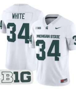 Lorenzo White Jersey #34 Michigan State Spartans 2026 Vapor Stitched by My Store NCAA Football Jerseys
