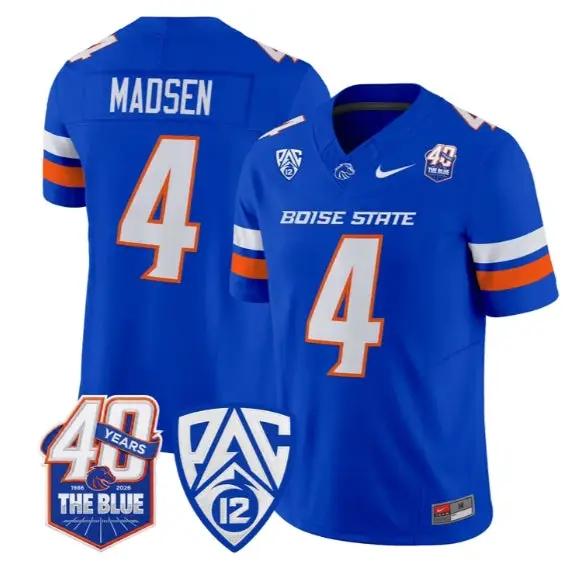 Maddux Madsen Jersey #4 Boise State Broncos 2026 Limited Stitched by My Store NCAA Football Jerseys
