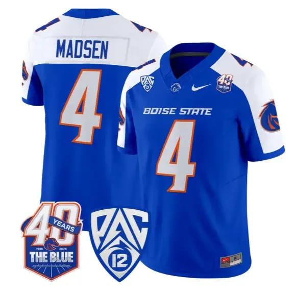 Maddux Madsen Jersey #4 Boise State Broncos 2026 Limited Stitched by My Store NCAA Football Jerseys