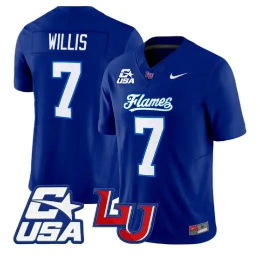 Malik Willis Jersey #7 Liberty Flames 2026 Vapor Limited All Stitched by My Store NCAA Football Jerseys