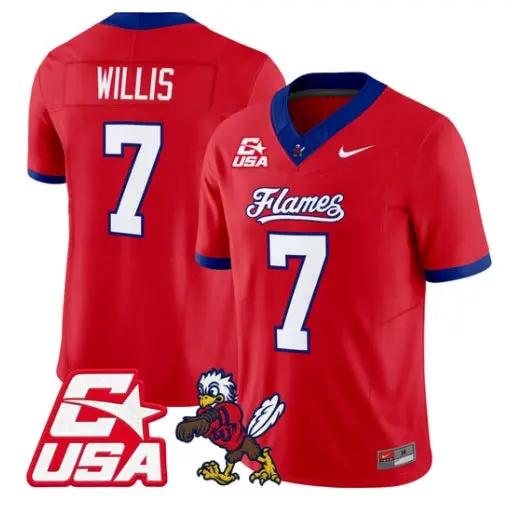 Malik Willis Jersey #7 Liberty Flames 2026 Vapor Limited All Stitched by My Store NCAA Football Jerseys
