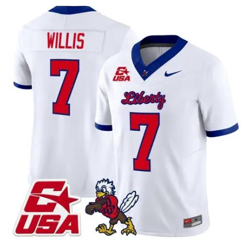 Malik Willis Jersey #7 Liberty Flames 2026 Vapor Limited All Stitched by My Store NCAA Football Jerseys