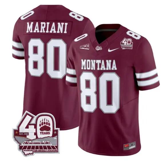 Marc Mariani Jersey #80 Montana Grizzlies 2026 Limited All Stitched by My Store NCAA Football Jerseys