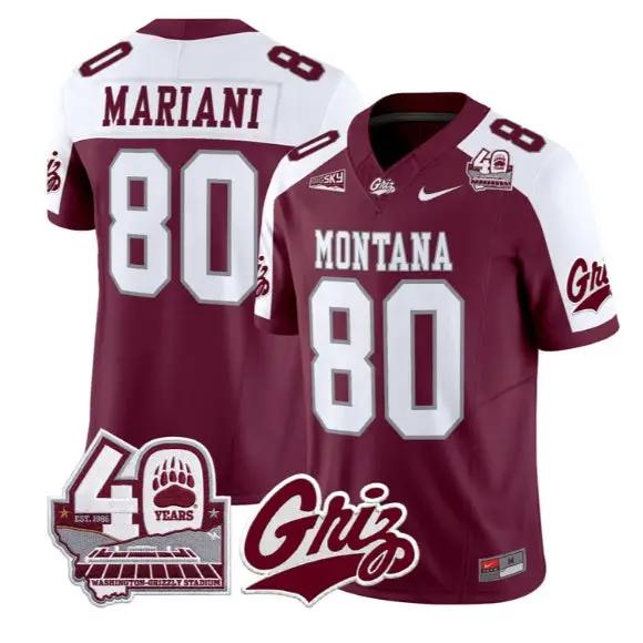 Marc Mariani Jersey #80 Montana Grizzlies 2026 Limited All Stitched by My Store NCAA Football Jerseys