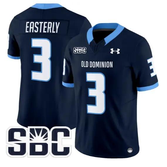 Mario Easterly Jersey #3 Old Dominion Monarchs 2026 Limited Stitched by My Store NCAA Football Jerseys
