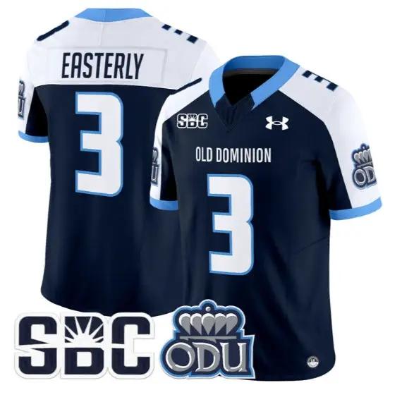 Mario Easterly Jersey #3 Old Dominion Monarchs 2026 Limited Stitched by My Store NCAA Football Jerseys