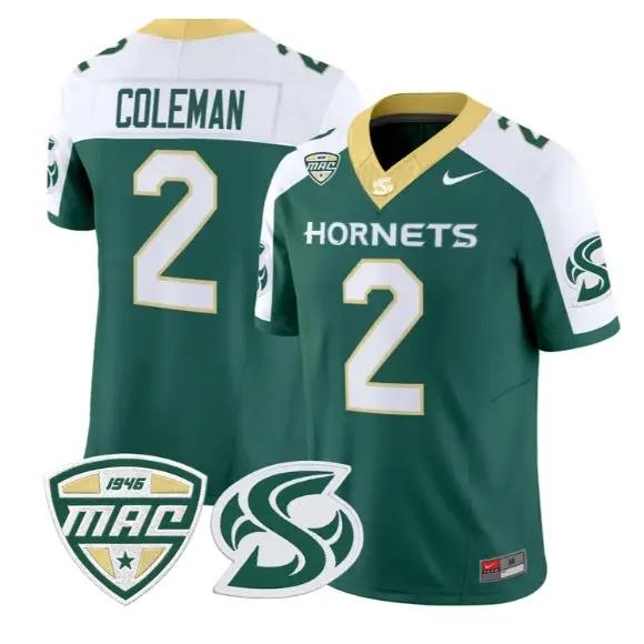 Matthew Coleman Jersey #2 Sacramento State Hornets 2026 All Stitched by My Store NCAA Football Jerseys