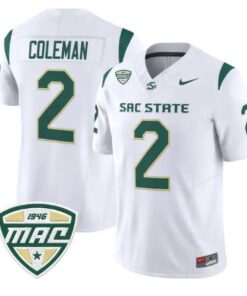 Matthew Coleman Jersey #2 Sacramento State Hornets 2026 All Stitched by My Store NCAA Football Jerseys