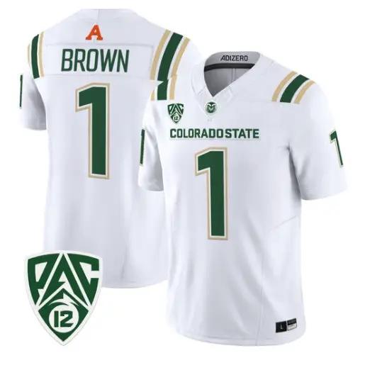Mel Brown Jersey #1 Colorado State Rams 2026 Vapor Limited Stitched by My Store NCAA Football Jerseys
