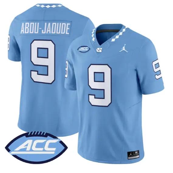Melkart Abou-Jaoude Jersey #9 North Carolina Tar Heels 2026 Stitched by My Store NCAA Football Jerseys