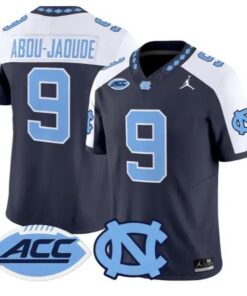 Melkart Abou-Jaoude Jersey #9 North Carolina Tar Heels 2026 Stitched by My Store NCAA Football Jerseys