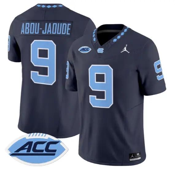 Melkart Abou-Jaoude Jersey #9 North Carolina Tar Heels 2026 Stitched by My Store NCAA Football Jerseys
