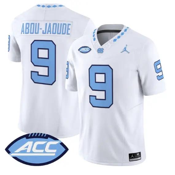 Melkart Abou-Jaoude Jersey #9 North Carolina Tar Heels 2026 Stitched by My Store NCAA Football Jerseys