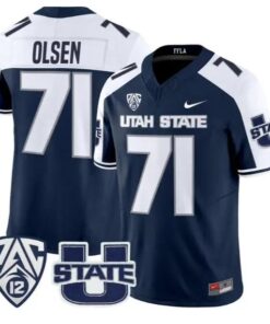 Merlin Olsen Jersey #71 Utah State Aggies 2026 Vapor Limited Stitched by My Store NCAA Football Jerseys