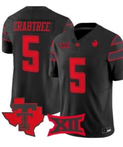 Michael Crabtree Jersey #5 Texas Tech Red Raiders 2026 Vapor Limited Stitched by My Store NCAA Football Jerseys
