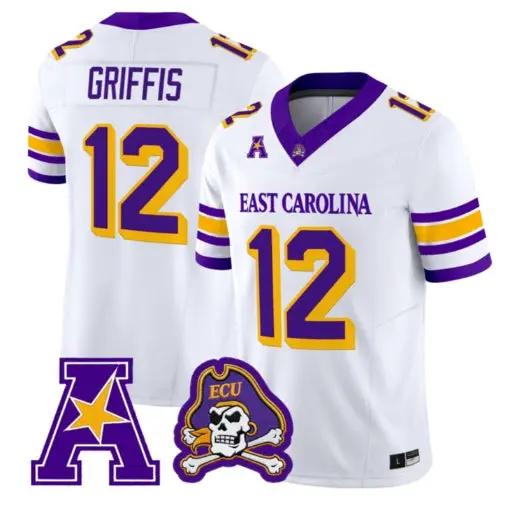 Mitch Griffis Jersey #12 East Carolina Pirates 2026 Vapor Limited All Stitched by My Store NCAA Football Jerseys