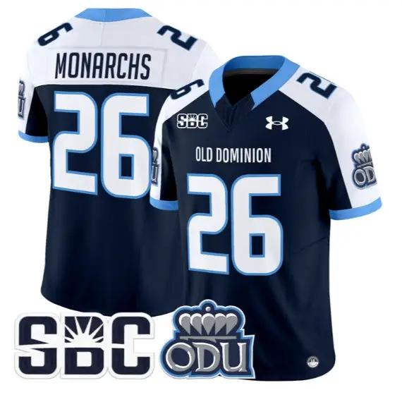 Monarchs Jersey #26 Old Dominion Monarchs 2026 Limited All Stitched by My Store NCAA Football Jerseys