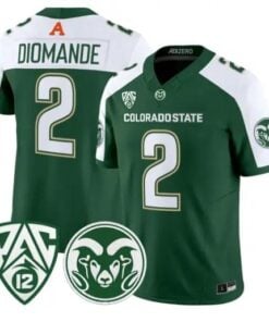 Oumar Diomande Jersey #2 Colorado State Rams 2026 Vapor All Stitched by My Store NCAA Football Jerseys